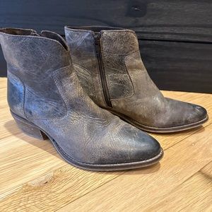 Diba True ankle zip booties. Beautiful black-grey leather. Well made!